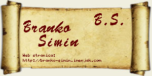 Branko Simin vizit kartica